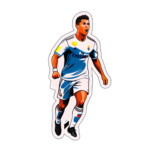 สติกเกอร์ คริสเตียโน โรนัลโด ในท่าฉลองหลังจากทำประตู