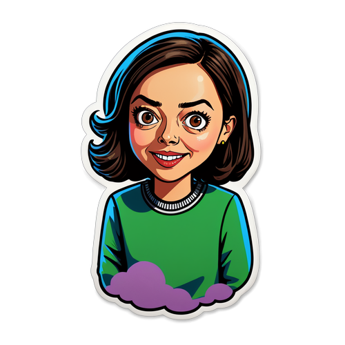 Sticker ng Quirky na Karakter ni Jeff Baena na may Doodle ni Aubrey Plaza