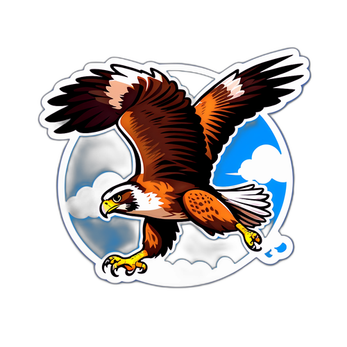 Falcon w locie przez czyste niebo