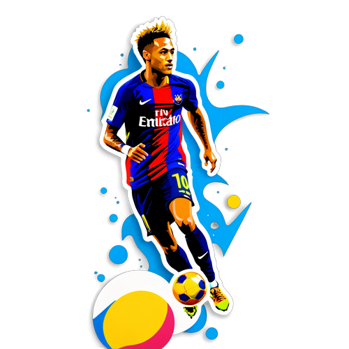 Autocollant Inspirant: Neymar en Action