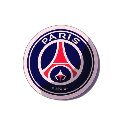 Oversized PSG Logo mit Fußballmotiven