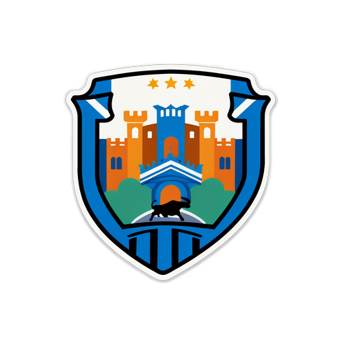 Stiker Minimalis Menyoroti Lambang Real Sociedad