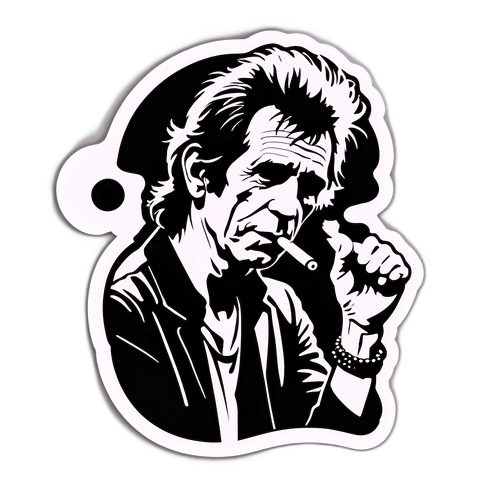 Autocollant Minimaliste de Keith Richards