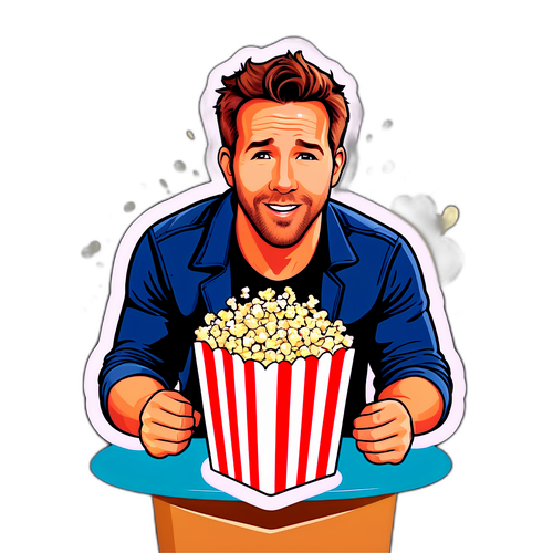 Humorvolle Ryan Reynolds mit Popcorn
