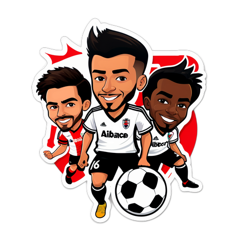 Karikatyr av Albacete FC:s spelare i aktion