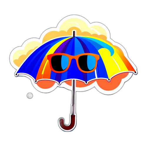 Holnapi időjárás előrejelzés: vidám nap felhőkkel, esernyővel és napszemüveggel