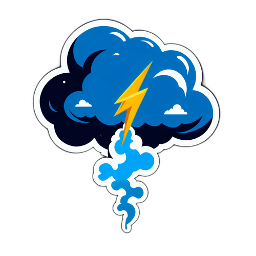 Nor de furtună cu fulger și termometru