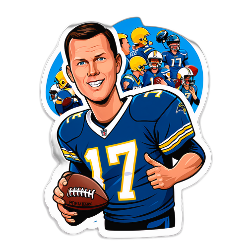 Ein dynamischer Aufkleber mit Philip Rivers und seinen Fans