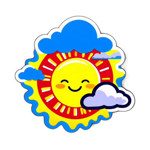 Sticker ya Hali ya Hewa: Jua linalong'ara