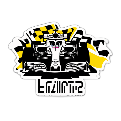 Sveinracingbil Silhuett med Sjekkermønster