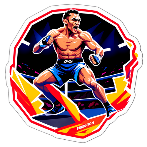 En livlig klistermärke design av Tony Ferguson i oktagon