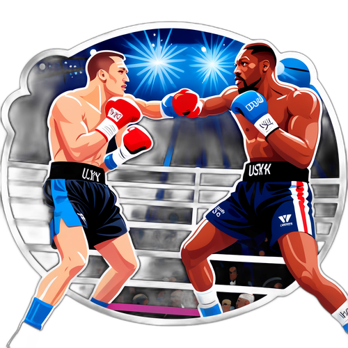Intensiv boxningsmatch mellan Usyk och Dubois