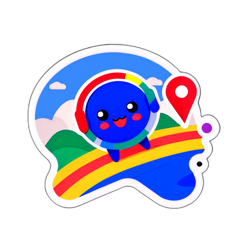 旅行気分を高める可愛いキャラクターのGoogleマップアイコンデザイン