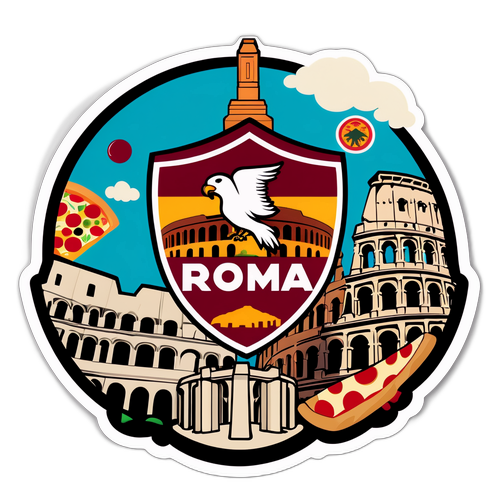 AS Roma Logo Sticker met Iconische Elementen van Rome