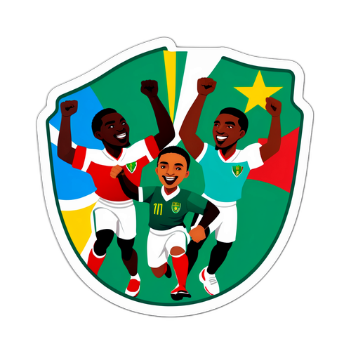 Pemain Bersemangat Merayakan Piala Negara-Negara Afrika