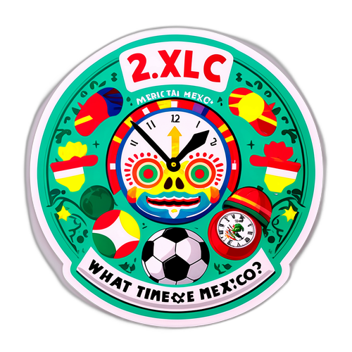 Colorful Soccer Clock Sticker