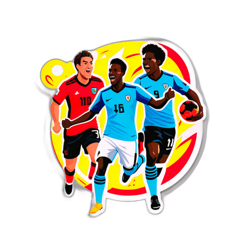 Nhãn dán trận đấu thú vị giữa hai đội tuyển với những cầu thủ biểu cảm