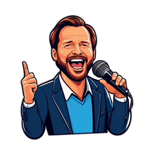 Gery Seidl mit Mikrofon