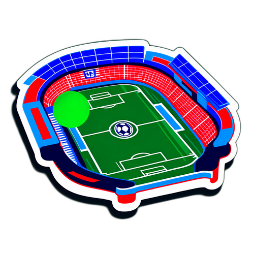 Стикер с футбольным полем и трибунами