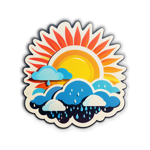 Sticker retro về thời tiết