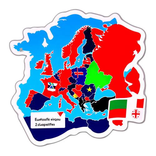 Sticker bản đồ châu Âu với các đội bóng tham gia vòng loại World Cup