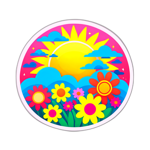 陽の光と花のデザイン