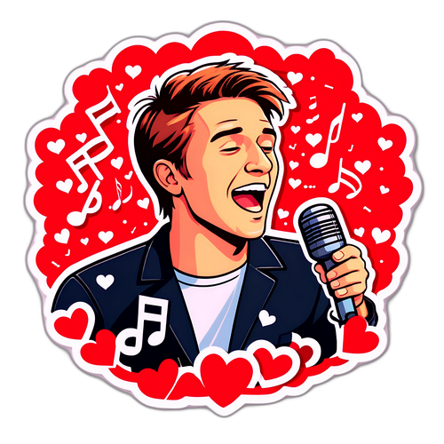 Sticker mit Tim Bendzko singend