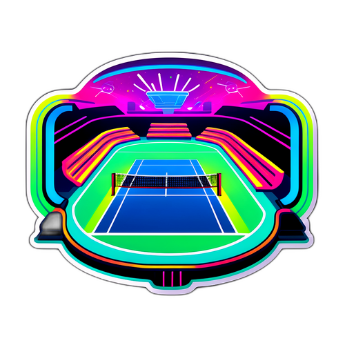 Un'arena futuristica di tennis