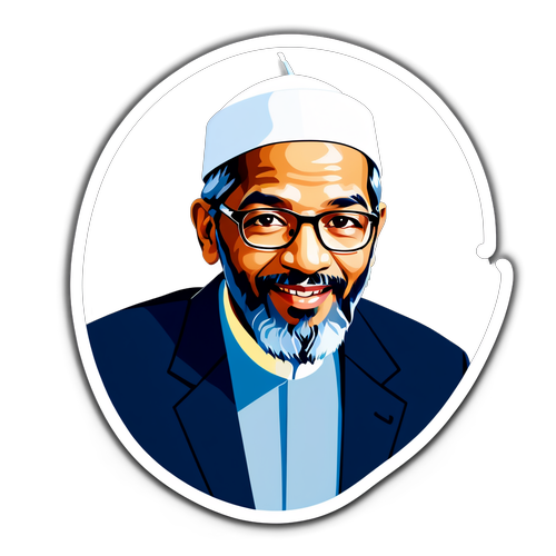 Sticker Minimalis Zakir Naik: Menggugah Pencerahan dengan Pesan-pesan Berharga!