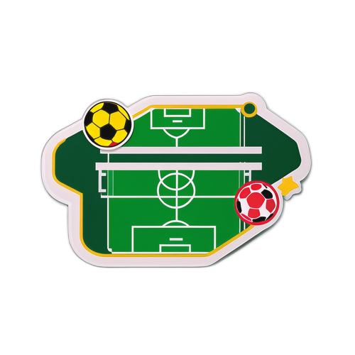 Stiker cu logo-ul Superbet pe teren de fotbal verde