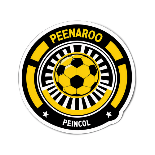 Sticker que simula la atmósfera de un partido entre Peñarol y Racing