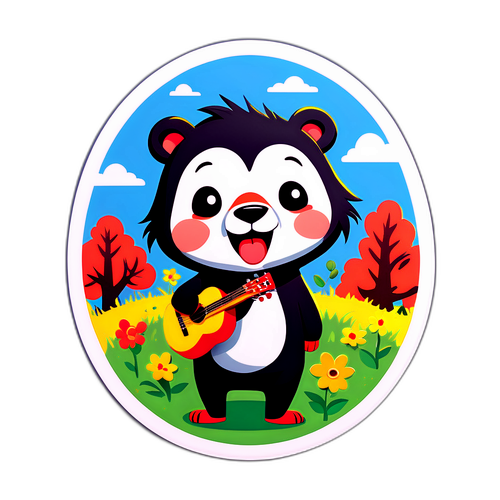 Karakter Lucu Menyanyi di Ladang
