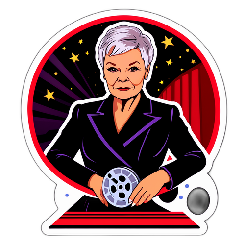 Fängslande klistermärke med Judi Dench