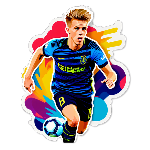 Dani Olmo dalam Aksi: Sticker Bergaya dengan Warna Dinamis yang Mengguncang Lapangan Sepak Bola!