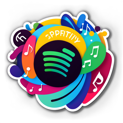 Hauska tarra suunnittelu Spotify Wrapped 2024:lle