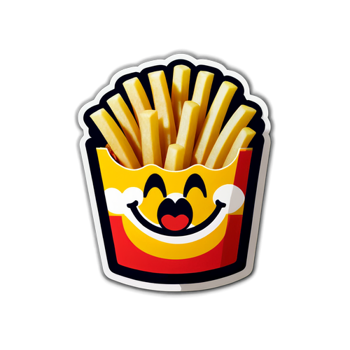 Fröhliche Pommes Sticker