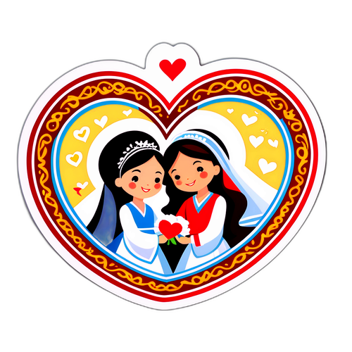 温暖家庭贴纸，倡导低彩礼，传递“爱”和“和谐”