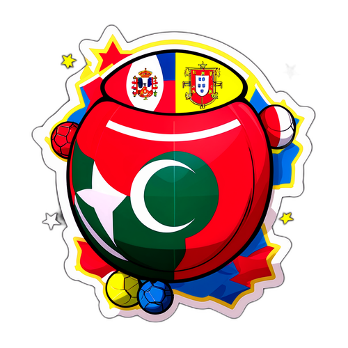 Flaggor av Portugal och Belgien med fotbollar och stjärnor