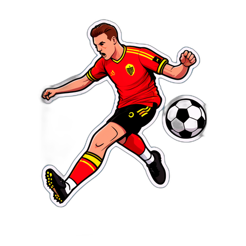 สติ๊กเกอร์กีฬา: นักฟุตบอลเบลเยียมเตะบอล
