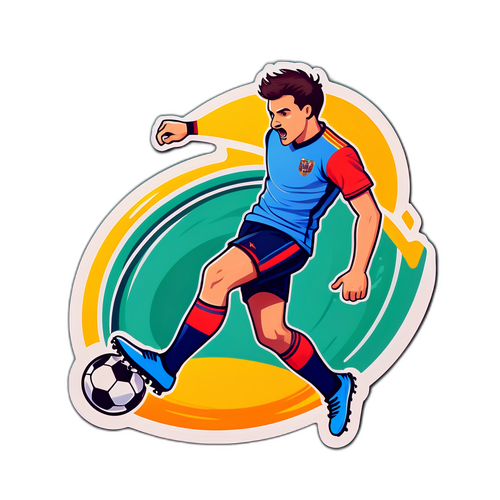 Улыбчивый футболист-карикатура
