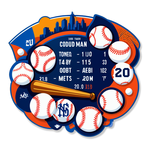 Mets Schedule Sticker with Fun Baseball Visuals