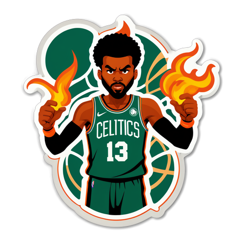 Autocollant inspiré par un match de basketball Celtics-Knicks