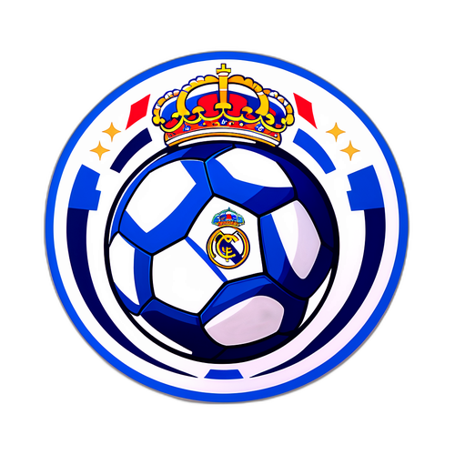 Stylisert fotball med Alavés og Real Madrid logoer