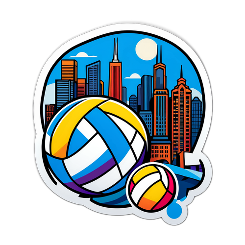 Naklejka z motywem siatkówki w Chicago