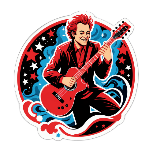 Adesivo Dinamico di Red Canzian con Chitarra