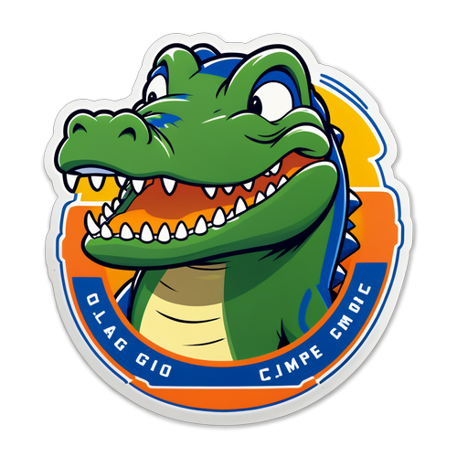 Unleash Your Spirit! Vibrant Florida Gators Sticker Featuring the Fierce Alligator and 'Chomp Chomp'!