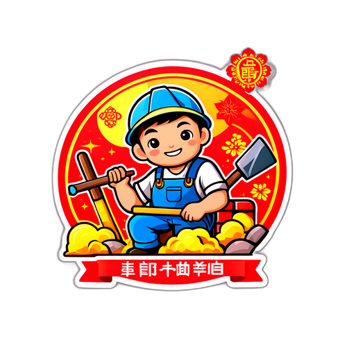 農曆新年開工祝福貼紙