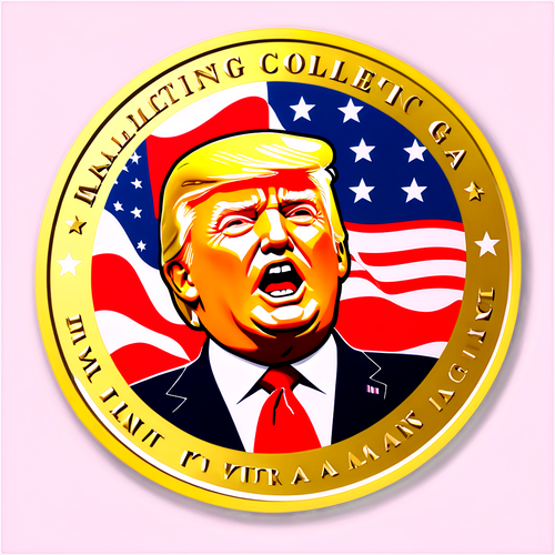 Shiny Gold Trump Coin Sticker