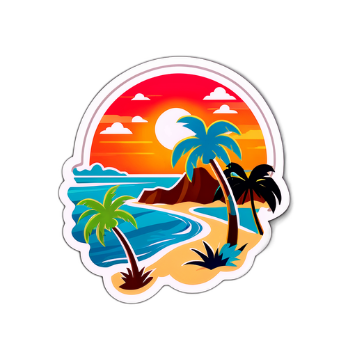 Aruba Beach Sunset Sticker