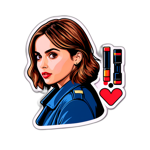 Adesivo minimalista dei ruoli iconici di Ana de Armas